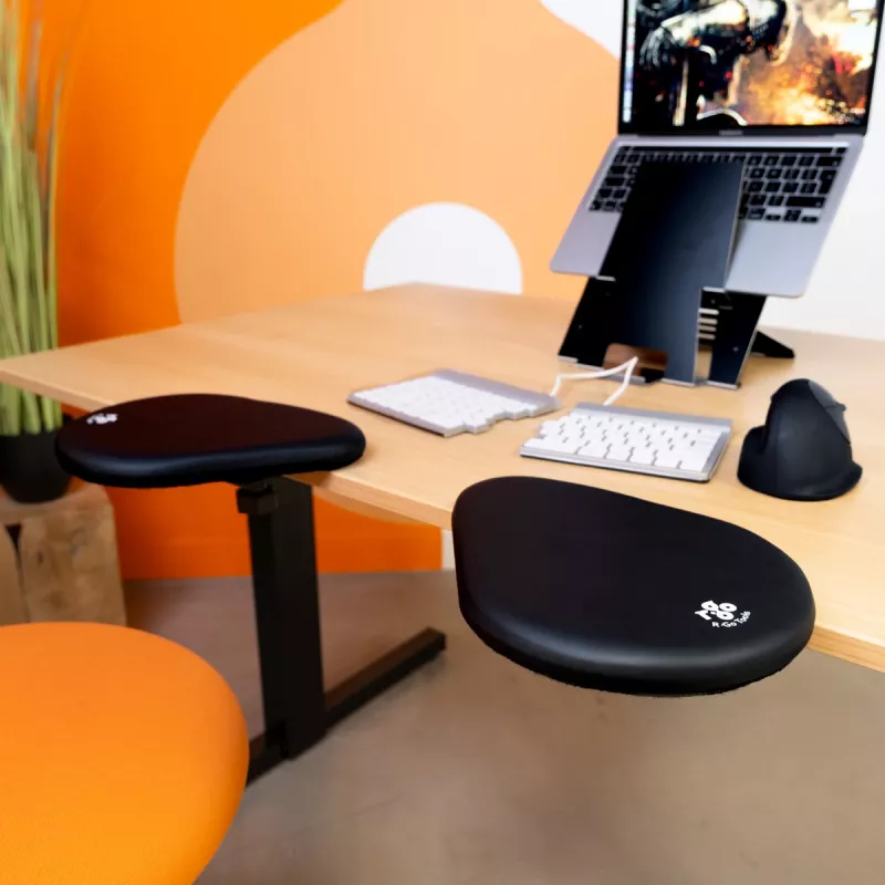 R-Go Tools Armrest R-Go split, ergonomic armrest in two parts, adjustable, symmetrical, with softfoam, black