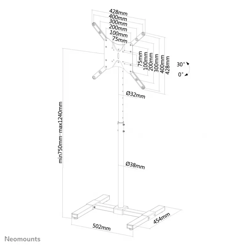 Neomounts NS-FS100BLACK Floor stand 10-55 inch