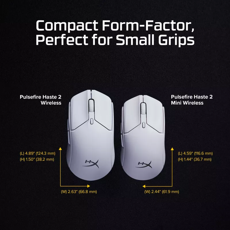 HyperX Pulsefire Haste 2 Mini - Wireless Gaming Mouse (White)