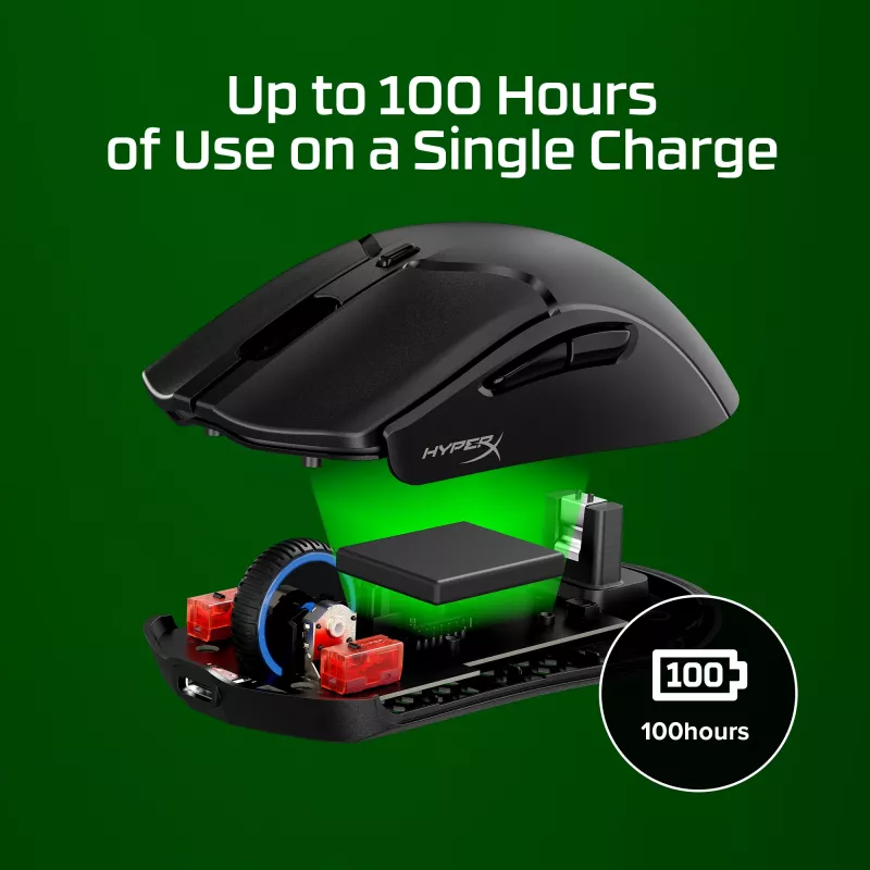 Wireless Gaming Mouse KINGSTON HyperX Pulsefire Haste 2 Mini — Ambidextrous, 26,000 DPI, RF/Bluetooth/USB