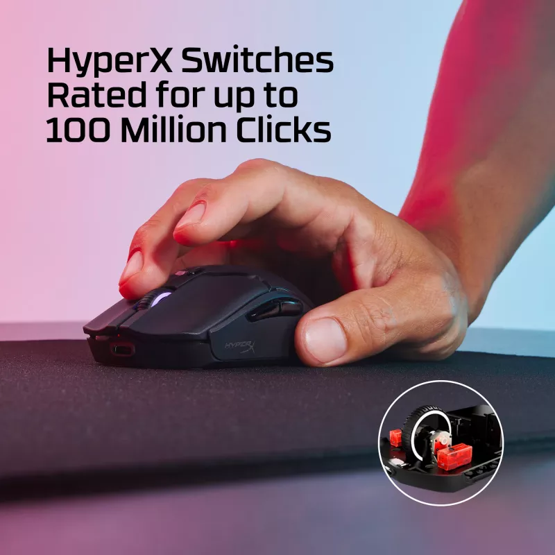 Wireless Gaming Mouse KINGSTON HyperX Pulsefire Haste 2 Mini — Ambidextrous, 26,000 DPI, RF/Bluetooth/USB