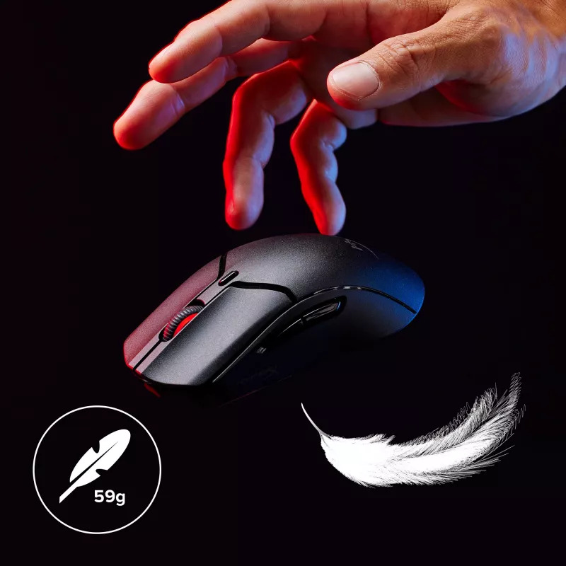 Wireless Gaming Mouse KINGSTON HyperX Pulsefire Haste 2 Mini — Ambidextrous, 26,000 DPI, RF/Bluetooth/USB