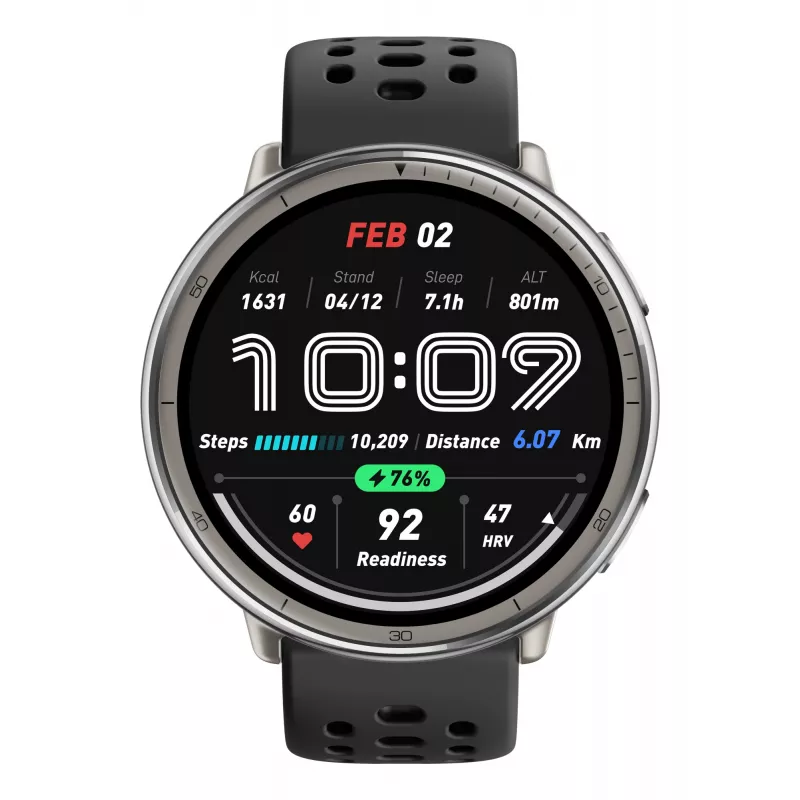 Amazfit W2433EU1N smartwatch / sport watch 3.35 cm (1.32 inch) AMOLED Digital 466 x 466 pixels Touchscreen Silver