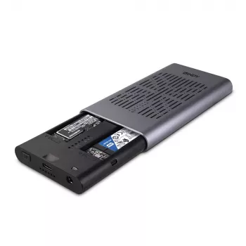 Lindy USB 3.2 Gen 2x2 Dual M.2 NVMe SSD Enclosure with Clone Feature
