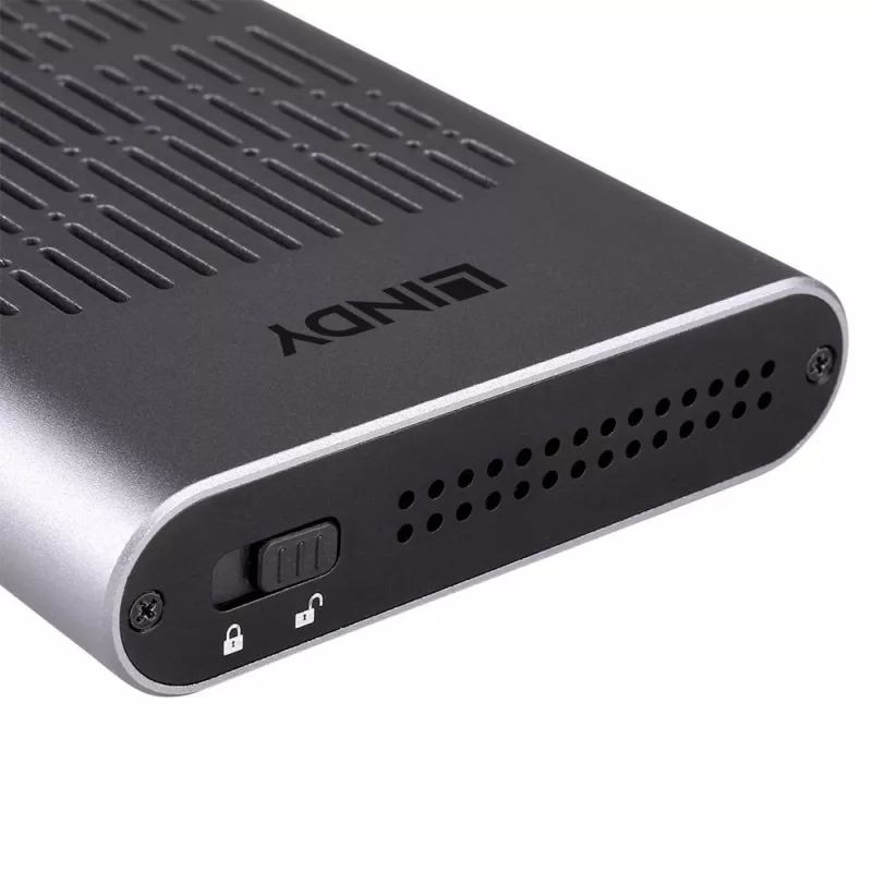 Lindy USB 3.2 Gen 2x2 Dual M.2 NVMe SSD Enclosure with Clone Feature