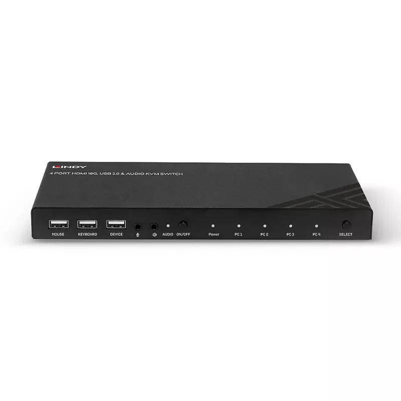Lindy KVM Switch HDMI 18G USB 2.0 Audio 4 Port 4K Ultra HD