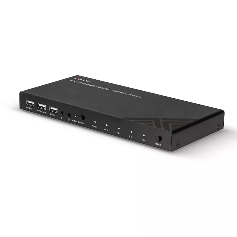 Lindy KVM Switch HDMI 18G USB 2.0 Audio 4 Port 4K Ultra HD