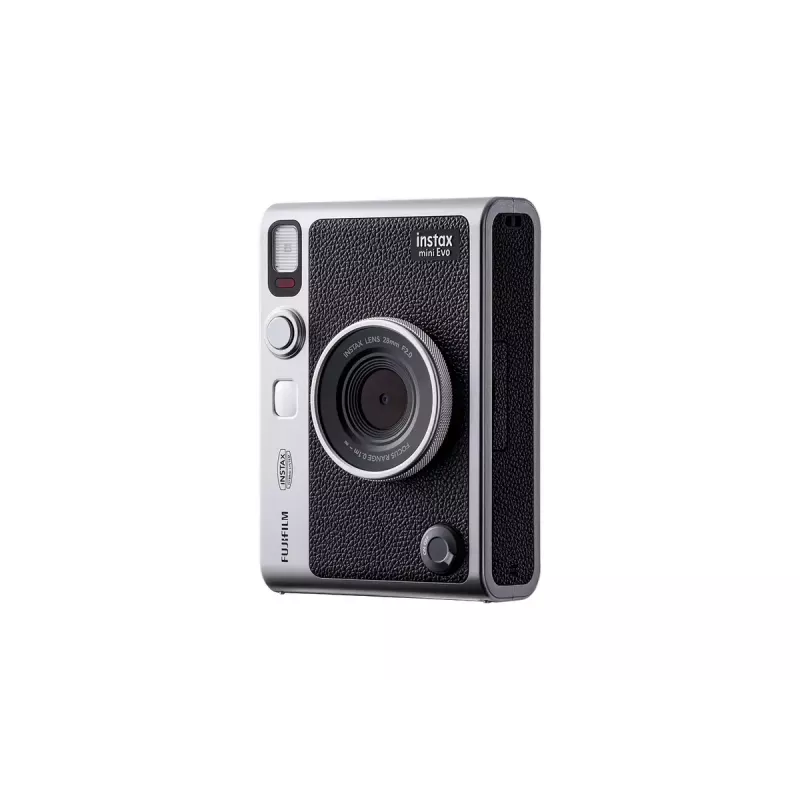 Instant print camera Fujifilm Instax Mini Evo — 1/5 inch CMOS 2560×1920, 3 inch TFT, 1/8000–0.25s shutter, built-in flash, 285 g, silver/black