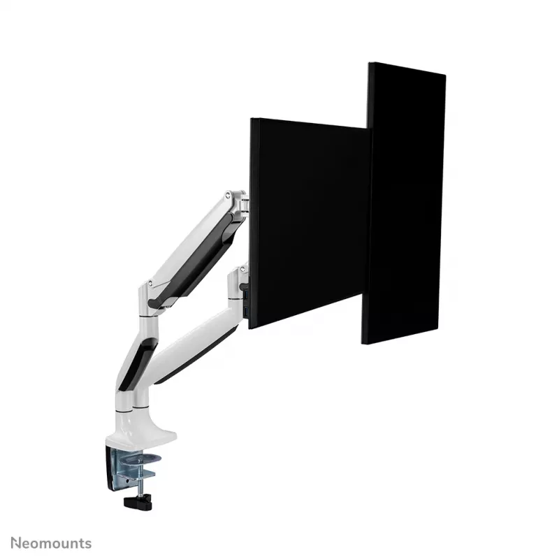 Neomounts NM-D750DWHITE Monitor arm 10-32 inch - gas spring, Clamp/Grommet, 9 kg, 25.4 cm (10 inch), 81.3 cm (32 inch), 100 x 100 mm, White