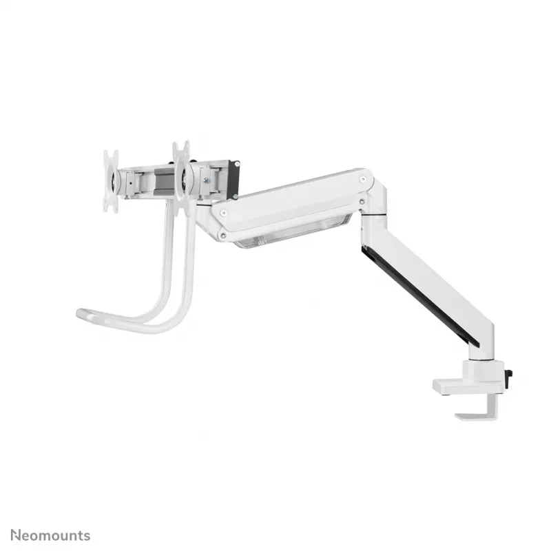 Neomounts NM-D775DXWHITE Monitor arm 10-32 inch - gas spring - Topfix - 180°-stop