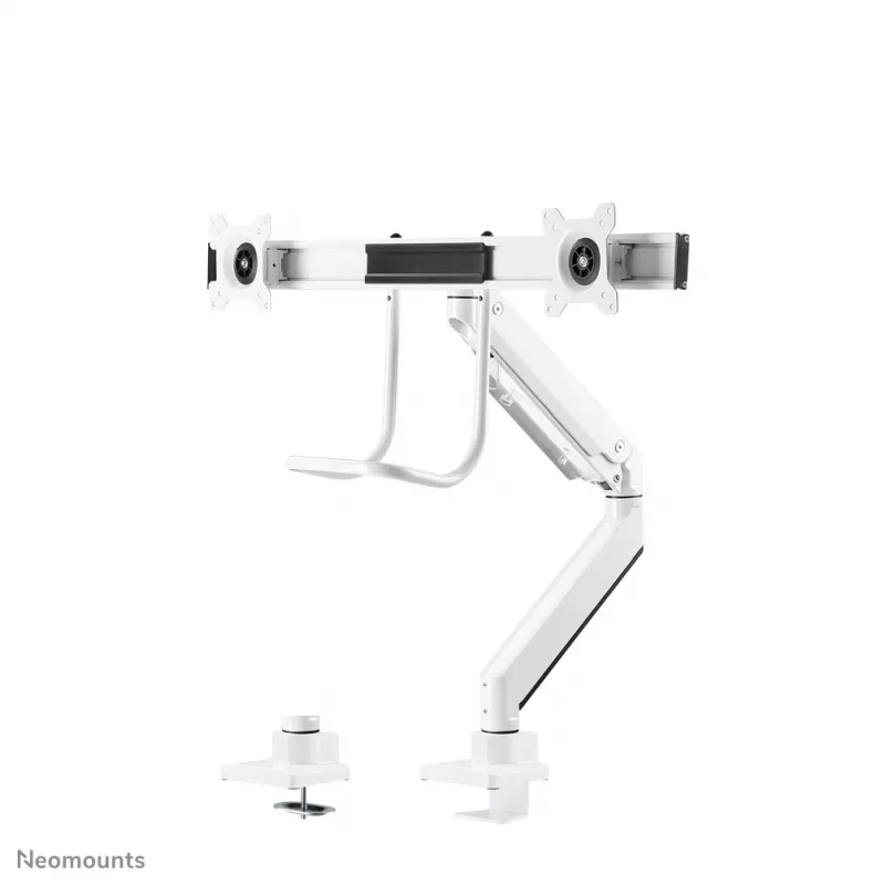 Neomounts NM-D775DXWHITE Monitor arm 10-32 inch - gas spring - Topfix - 180°-stop