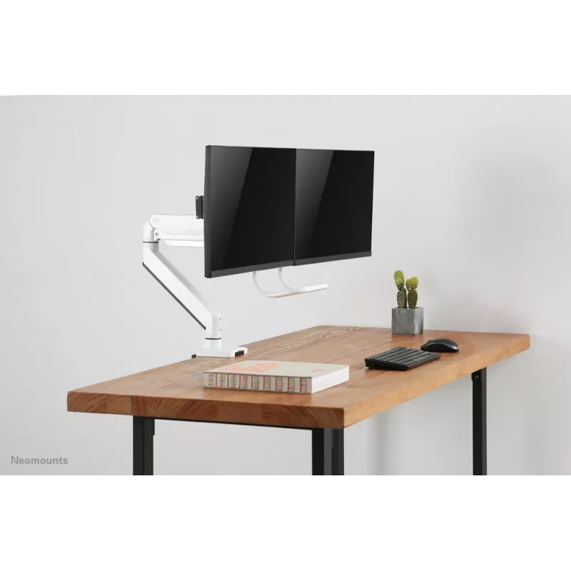 Neomounts NM-D775DXWHITE Monitor arm 10-32 inch - gas spring - Topfix - 180°-stop
