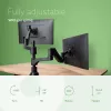 R-Go Tools Monitor arm R-Go Caparo Dual, for two monitors, adjustable with gas spring, 3-9 kg load capacity, 100% circular, black