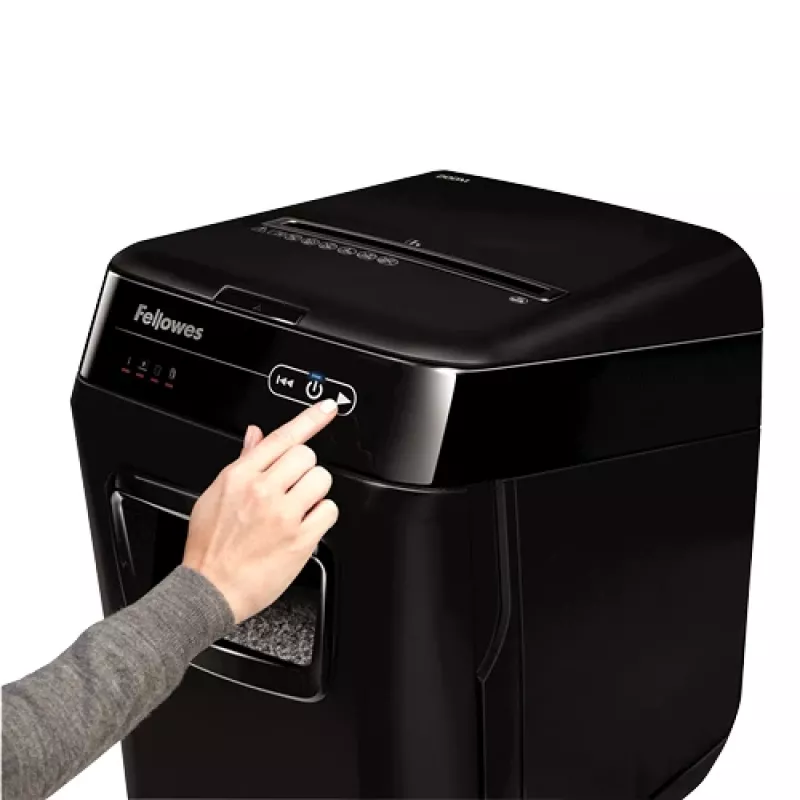 Fellowes AutoMax 200M paper shredder Micro-cut shredding Black