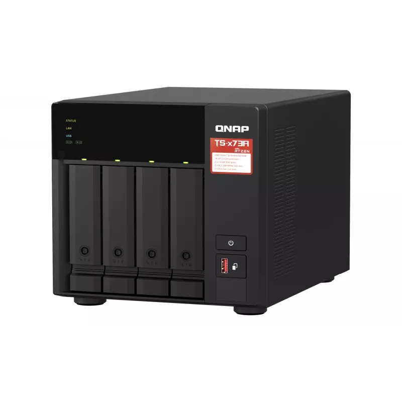 QNAP TS-473A NAS Tower Ryzen Embedded V1500B 8 GB DDR4 0 TB QNAP Turbo System Black