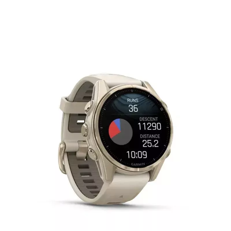 Smartwatch GARMIN fenix 8 Gold — 43 mm, AMOLED 1.3 inch, Sapphire, 10 ATM, GPS/GLONASS/BeiDou/Galileo, 32 GB, 10-day battery