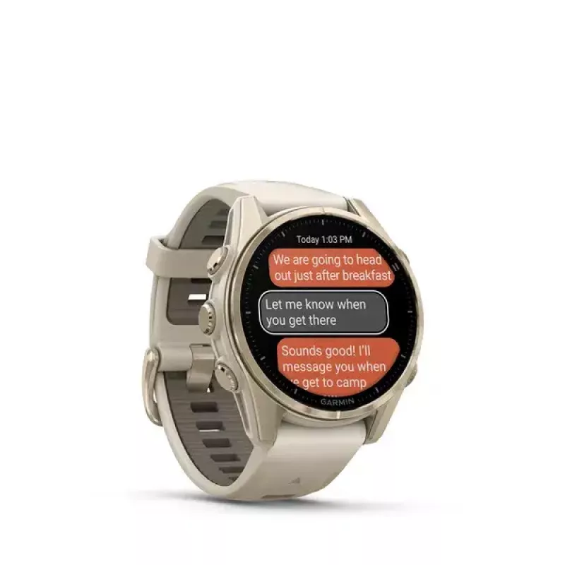Smartwatch GARMIN fenix 8 Gold — 43 mm, AMOLED 1.3 inch, Sapphire, 10 ATM, GPS/GLONASS/BeiDou/Galileo, 32 GB, 10-day battery