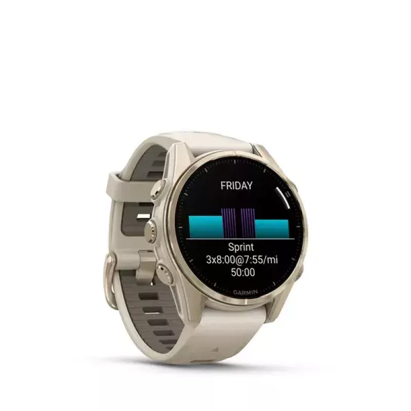 Smartwatch GARMIN fenix 8 Gold — 43 mm, AMOLED 1.3 inch, Sapphire, 10 ATM, GPS/GLONASS/BeiDou/Galileo, 32 GB, 10-day battery