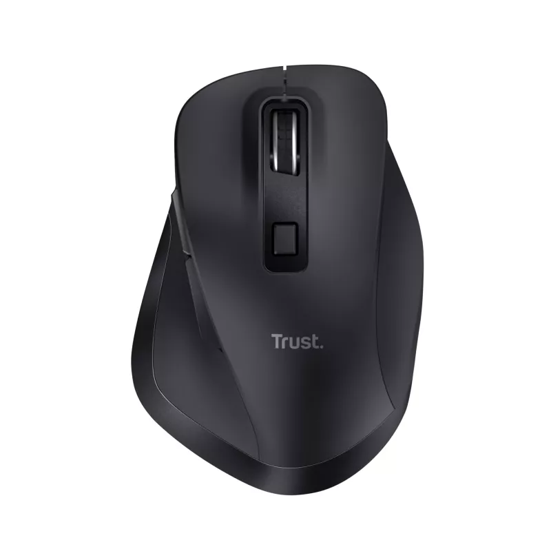 TRUST Fyda Office right-hand wireless mouse — RF + Bluetooth, optical 2400 DPI, 6 buttons, black