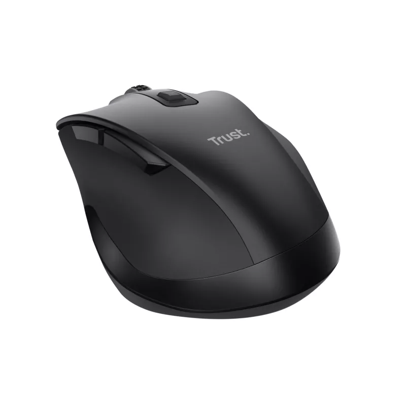 TRUST Fyda Office right-hand wireless mouse — RF + Bluetooth, optical 2400 DPI, 6 buttons, black