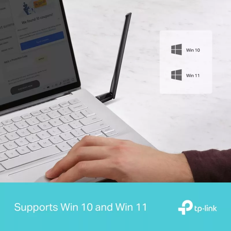 Wireless USB Wi‑Fi Adapter TP‑LINK Archer TX35U PLUS — Wi‑Fi 6 dual‑band 1201 Mbit/s, USB‑powered, black