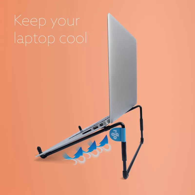 R-Go Tools Laptop stand R-Go Steel Travel, ergonomic and foldable, suitable for 10-22 inch laptop, black