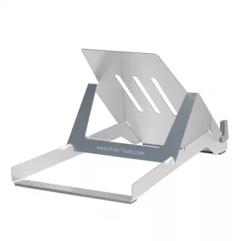 R-Go Tools Laptop holder R-Go Riser Basic, foldable and adjustable laptop riser, aluminum, silver
