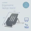 R-Go Tools Laptop holder R-Go Riser Basic, foldable and adjustable laptop riser, aluminum, silver
