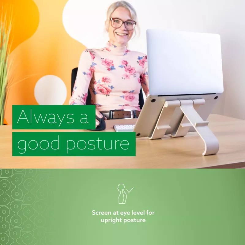 R-Go Tools Laptop and tablet stand R-Go Treepod, ergonomic and modular, adjustable, biobased