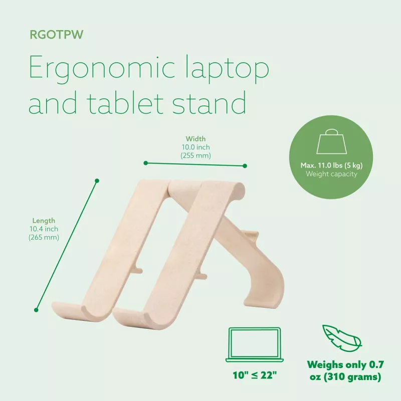 R-Go Tools Laptop and tablet stand R-Go Treepod, ergonomic and modular, adjustable, biobased