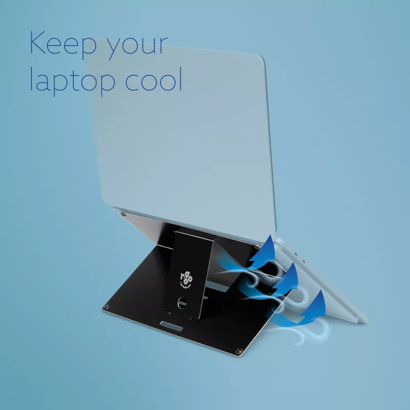 R-Go Tools Laptop stand R-Go Riser Attachable, adjustable, integrated with your laptop, aluminum, black