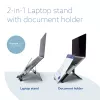 R-Go Tools Laptop stand R-Go Riser Document, ergonomic, foldable and adjustable stand with document holder, black