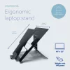 R-Go Tools Laptop stand R-Go Riser Document, ergonomic, foldable and adjustable stand with document holder, black