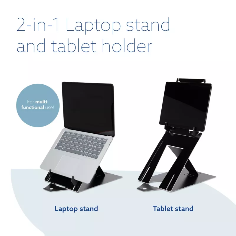 R-Go Tools Tablet and laptop stand R-Go Riser Duo, suitable for 10-22 inch screen, black