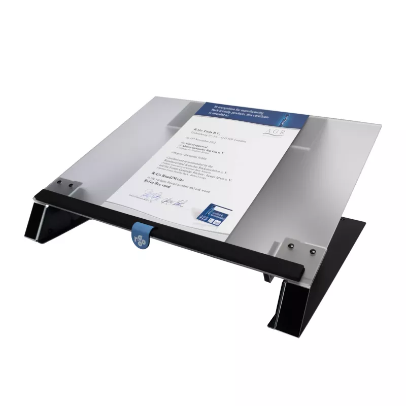 R-Go Tools Document holder R-Go Read2Write, suitable for reading and writing, ergonomic, with soft foam wrist rest, matt acrylic
