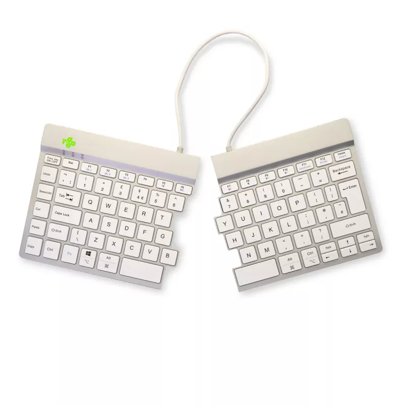 R-Go Tools Split Break RGOSBUKWLWH Wireless Keyboard, UK layout, White