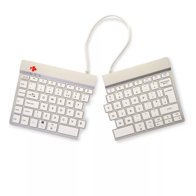 R-Go Tools Split Break RGOSBUKWLWH Wireless Keyboard, UK layout, White
