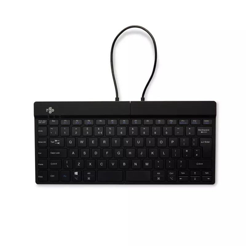R-Go Tools Compact Break RGOSBUKWLBL Wireless Keyboard, UK layout, Black