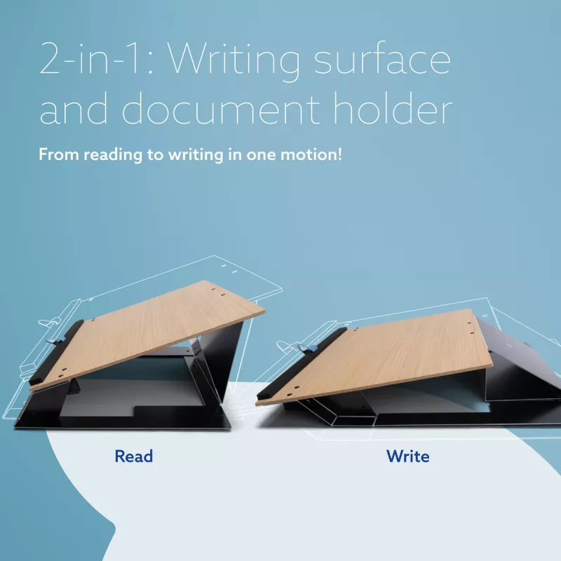 R-Go Tools Document holder R-Go Read2Write, suitable for reading and writing, ergonomic, with soft foam wrist rest, oak wood