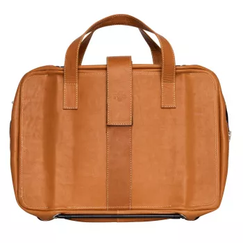 R-Go Tools Laptop bag R-Go Viva, full-grain leather, with integrated laptop stand, shoulder strap, 15.6-inch, brown