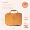 R-Go Tools Laptop bag R-Go Viva, full-grain leather, with integrated laptop stand, shoulder strap, 15.6-inch, brown