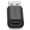 Lindy USB 3.2 Type A to C adapter, USB 3.2 Type A, USB 3.2 Type C, Black
