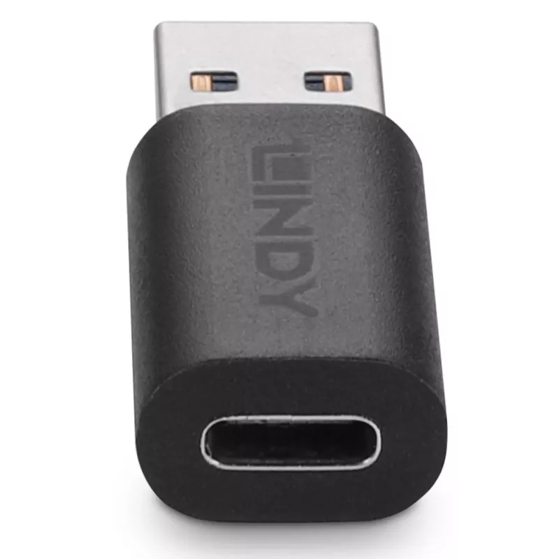 Lindy USB 3.2 Type A to C adapter, USB 3.2 Type A, USB 3.2 Type C, Black
