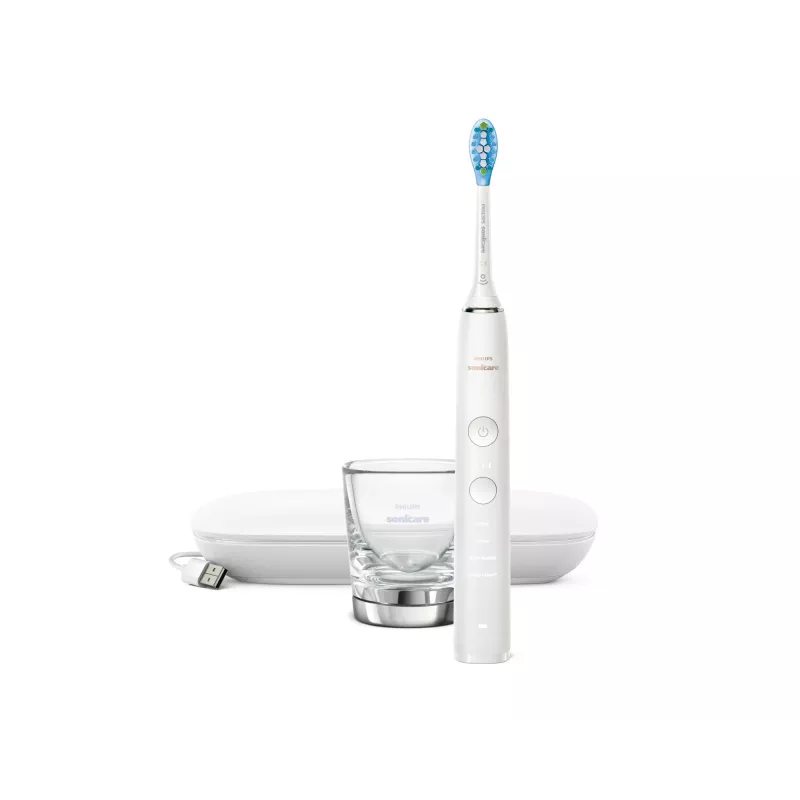 Sonic electric toothbrush Philips DiamondClean 9000 HX9911 — vibrating toothbrush, Li‑Ion rechargeable, 3 modes, white