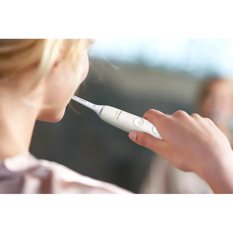 Sonic electric toothbrush Philips DiamondClean 9000 HX9911 — vibrating toothbrush, Li‑Ion rechargeable, 3 modes, white