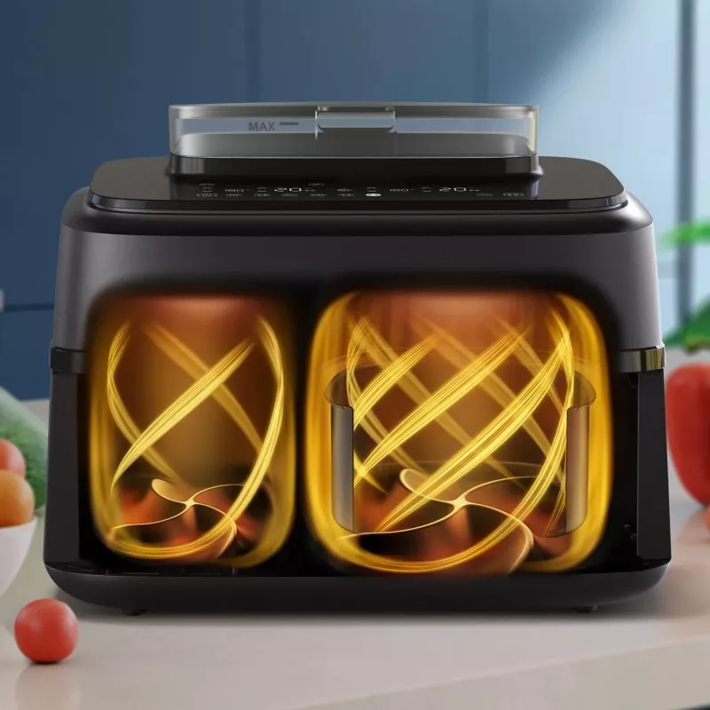 Hot air fryer Philips 5000 series NA551/00 — 9 L capacity, 2300 W, touch control, LED display, black/silver