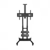 ONKRON TS1881-B Mobile TV Stand with Wheels and Shelves for 50–86" TVs, up to 90 kg, VESA 200×200–800×500, Height Adjustable, Black