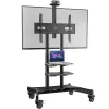 ONKRON TS1881-B Mobile TV Stand with Wheels and Shelves for 50–86" TVs, up to 90 kg, VESA 200×200–800×500, Height Adjustable, Black