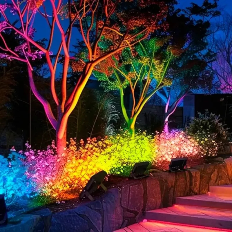 Outdoor LED floodlight OLLO VS121C-50W-RGB — 50 W, 4750 lm, RGB
