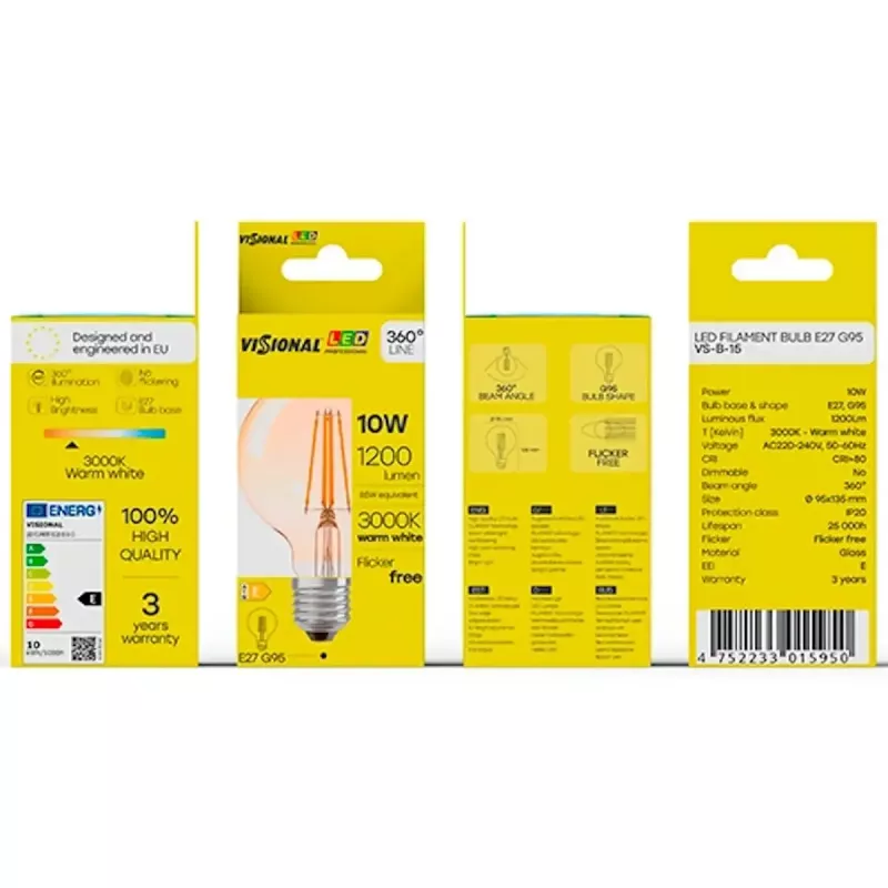 LED bulb VISIONAL VS-B-15 12W 1200 lm 3000K